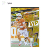 2025 Panini The National VIP Gold Rated Prospect Shimmer Arch Manning 2/10 HD shown on a white PAKRA background.
