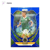 2025 Panini Prizm Fifa Club World Cup Estevao #151 Blue Shimmer 7/8 shown on a white PAKRA background.