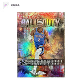 2025-26 Topps Chrome Shai Gilgeous-Alexander Ball of Duty 2/5 Jersey Number shown on a white PAKRA background.