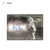 2015-16 Panini Noir Black And White Anthony Davis Auto 30/35 Pelicans shown on a white PAKRA background.