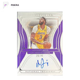 2021-22 Panini National Treasures Definitive Ink Anthony Davis Auto 25/49 shown on a white PAKRA background.