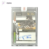 2024-25 Panini Noir Sneaker Spotlight #SSS-TIM Tim Duncan Auto 23/25 Sealed shown on a white PAKRA background.