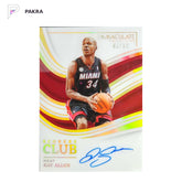 2022-23 Panini Immaculate Ray Allen - Scorers Club Signature Gold 02/10 SSP shown on a white PAKRA background.