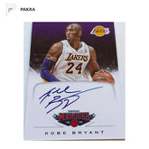 Kobe Bryant 2012-13 Panini Marquee NBA On Card Auto LA Lakers Black Mamba shown on a white PAKRA background.
