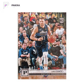 Luka Doncic 2018-19 Panini Chronicles Gold RC 10/10 #111 Mavericks Lakers shown on a white PAKRA background.