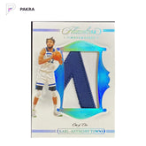 2019-20 Panini Flawless Platinum #P-KAT Karl-Anthony Towns Patch 1/1 shown on a white PAKRA background.