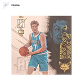 2025-26 Topps Signature Class on card Auto Rookie Hornets 🔥 Kon Knueppel shown on a white PAKRA background.