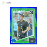 2026 Panini Donruss FIFA World Cup Rated OPTIC Gilberto Mora BLUE 35/75 SSP shown on a white PAKRA background.