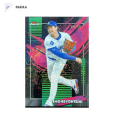2026 Topps Finest Rare Black Mini Diamond #250 Shohei Ohtani 4/10 Dodgers shown on a white PAKRA background.