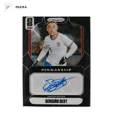 2026 Panini Prizm FIFA World Cup US Team Black Prizm Sergino Dest AUTO 1/1 shown on a white PAKRA background.