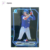 2026 Topps Bowman Chrome Sapphire Black #BCP-147 Jojo Parker 8/10 Blue Jays shown on a white PAKRA background.