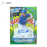 2026 Topps Bowman Chrome PackFractor #CPA-BT Brendan Tunink 1st Auto 51/89 shown on a white PAKRA background.