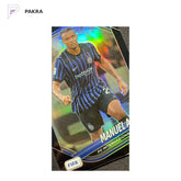 2025-26 Panini Prizm FIFA #84 Manuel Akanji Black 1/1 Internazionale Milano shown on a white PAKRA background.