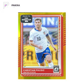 2025-26 Panini Donruss Optic FIFA World Cup Christian Pulisic #25 Gold 5/10 shown on a white PAKRA background.