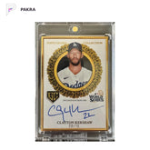 Clayton Kershaw 2025 Topps Gilded Collection Champions Auto /10 shown on a white PAKRA background.
