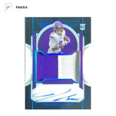 2023 Panini National Treasures Patch Auto RPA Jordan Addison RC PLAT. 3/20 shown on a white PAKRA background.