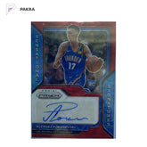 2020 Panini 2020-21 Panini Prizm Aleksej Pokusevski AUTO shown on a white PAKRA background.
