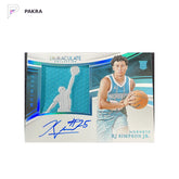 2024-25 Panini Immaculate Premium Patch Auto RPA KJ Simpson Jr RC PLAT. 1/1 shown on a white PAKRA background.