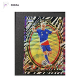 2024-25 Panini Select FIFA Cavan Sullivan #12 RC Rookie Future Zebra Prizm shown on a white PAKRA background.