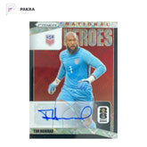 2026 Panini Prizm Tim Howard 1/1 black auto National Heroes USA #NH-TH shown on a white PAKRA background.
