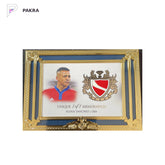 2024 Futera Unique Golden Frame Patch Game Used Alexis Sanchez 1/1 Chile shown on a white PAKRA background.