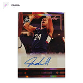 2022 Leal Trading Cards JORDAN HAWKINS GLR-JH2 GOLD ROOKIES auto shown on a white PAKRA background.