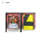 2023-24 Panini Origins Keyonte George RC Rookie Auto Booklet Patch RPA 4/10 shown on a white PAKRA background.