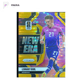2026 Panini Prizm World Cup New Era Preferred Gold Lennart Karl RC /10 shown on a white PAKRA background.