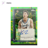 2025-26 Topps Chrome Update Kon Knueppel RC Auto Green/Yellow Lava Lamp /85 shown on a white PAKRA background.
