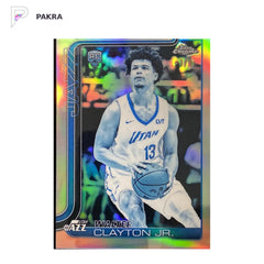 2025-26 Topps Chrome Frozenfractor #268 Walter Clayton Jr. RC Rookie -1/0 shown on a white PAKRA background.