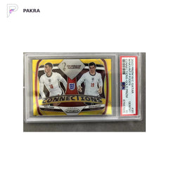 2022 Panini Prizm Word Cup Qatar Mount / Foden Connections Gold 09/10 shown on a white PAKRA background.