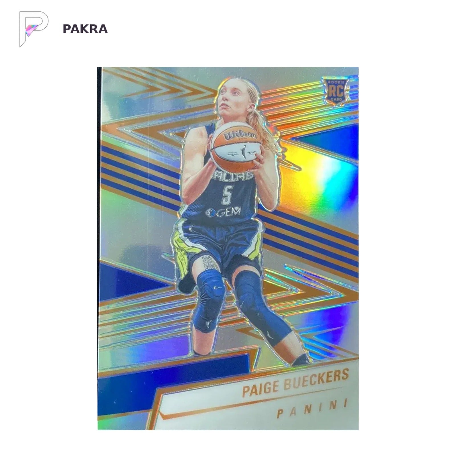 2025 America Silver #PB Paige Bueckers RC Rookie Wings 49/50 🔥🔥ssp rare shown on a white PAKRA background.