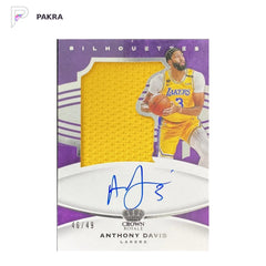2020-21 Crown Royale Silhouettes Patch Auto PA GU Anthony Davis 46/49 shown on a white PAKRA background.