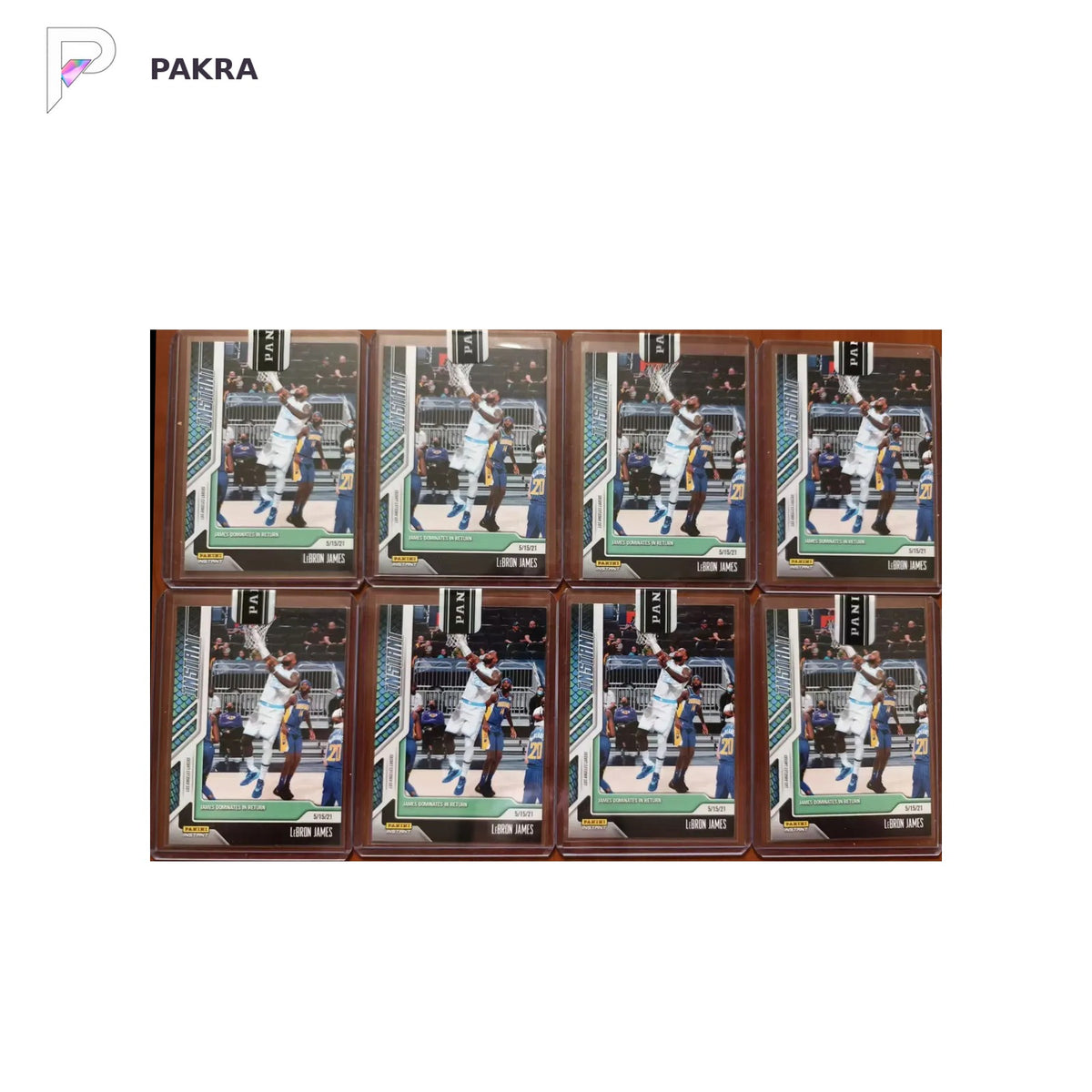 LeBron James 2020-21 Panini Instant Asia Dragon Set(1/8-8/8) King LBJ Laker shown on a white PAKRA background.