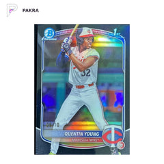 2025 Topps Bowman Draft Chrome Black #BDC-92 Quentin Young 1st 6/10 shown on a white PAKRA background.