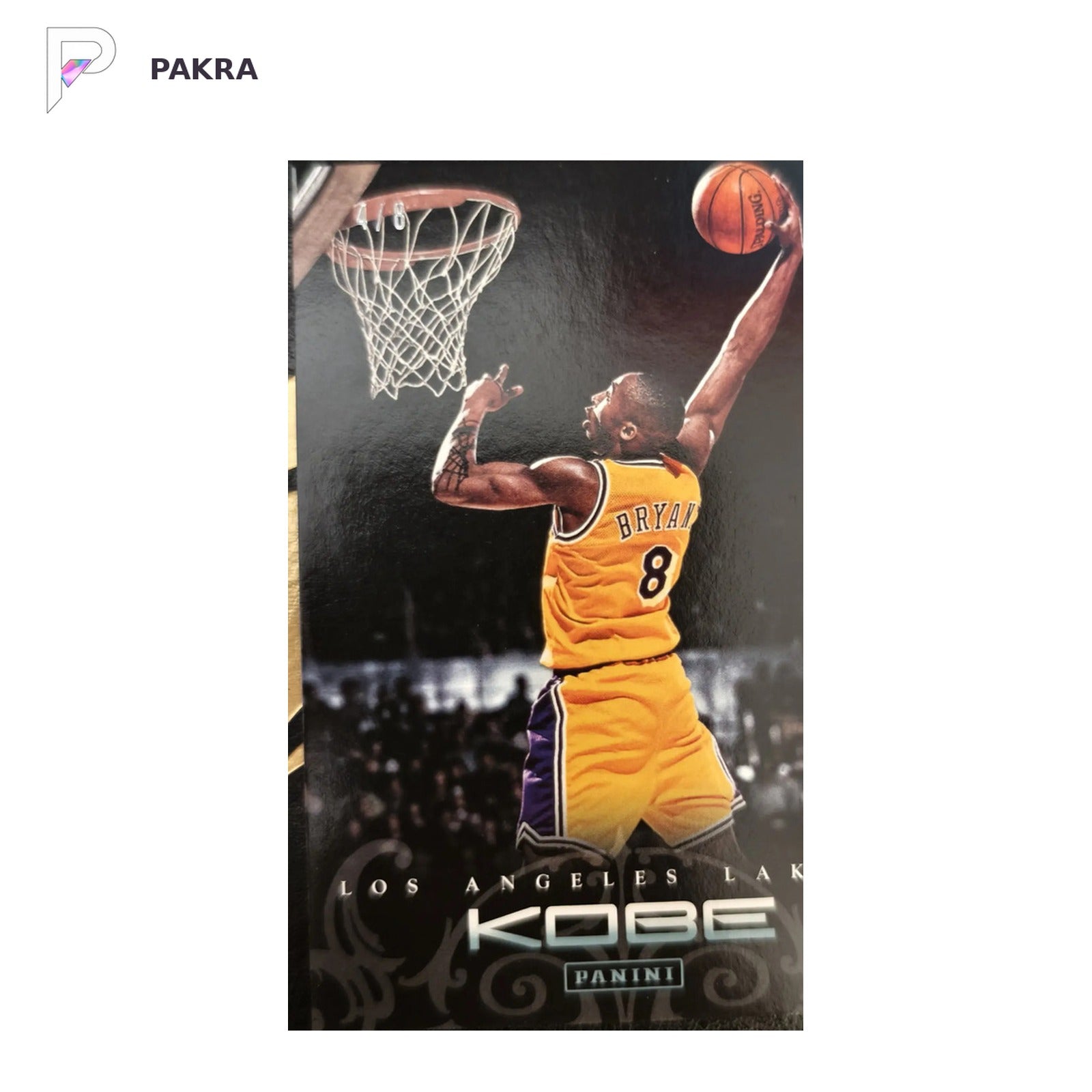 Kobe Bryant 2012 Panini Anthology 4/8 NBA Lakers #14 Black Mamba R.I.P shown on a white PAKRA background.