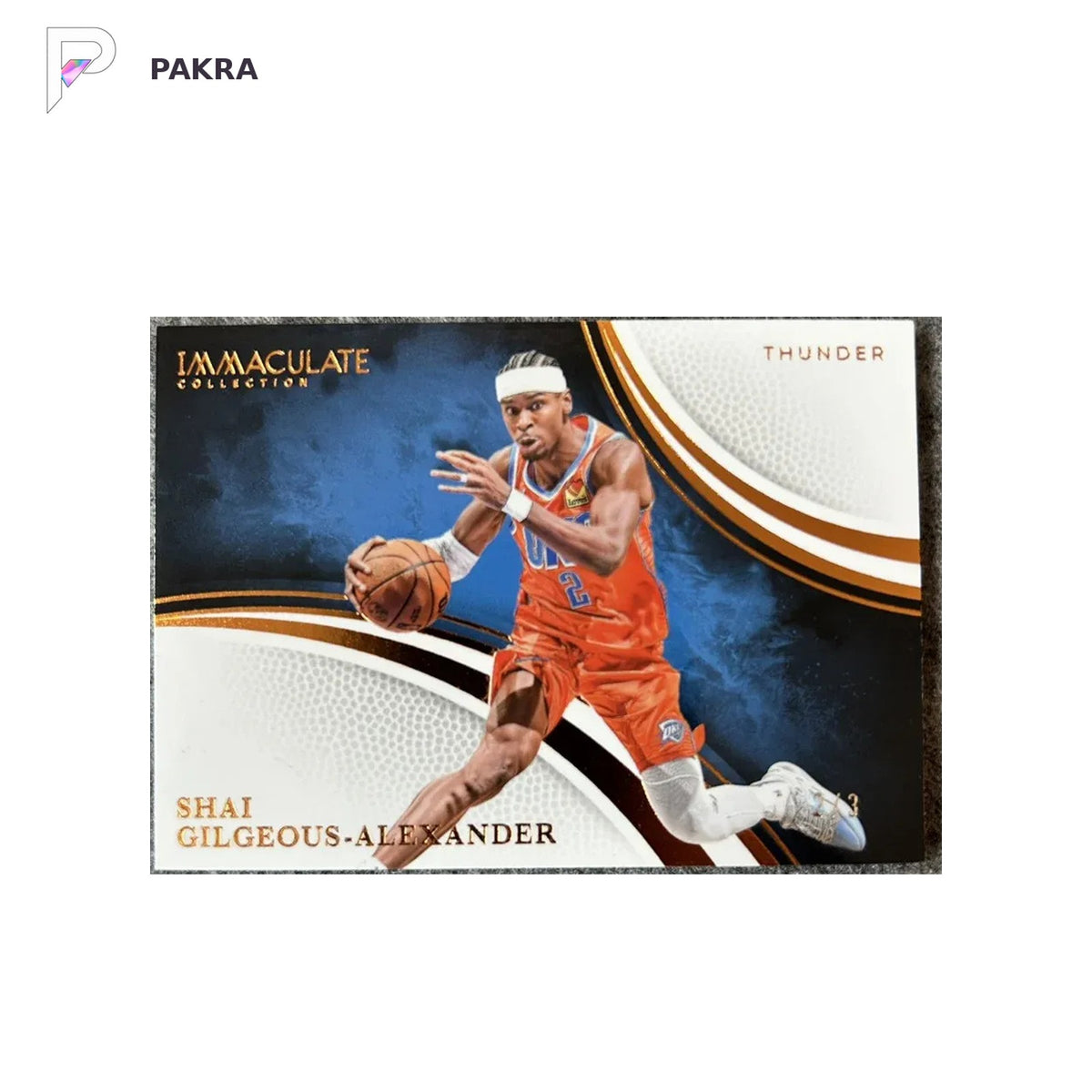 2024-25 Panini Immaculate Shai Gilgeous-Alexander SGA 2/3 Jersey Number shown on a white PAKRA background.