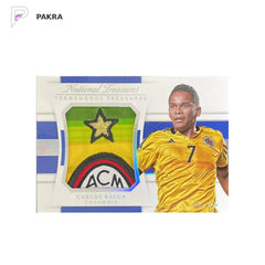 2018 National Treasures Tremendous Logo Carlos Bacca 1/1 AC Milan COLOMBIA shown on a white PAKRA background.