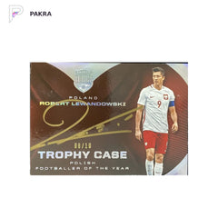 2018 Panini Eminence Trophy Case #T-RL Robert Lewandowski Auto 8/10 Poland shown on a white PAKRA background.