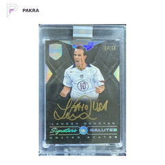 2018 Panini Eminence Soccer Landon Donovan auto 4/10 USA #SS-LD shown on a white PAKRA background.