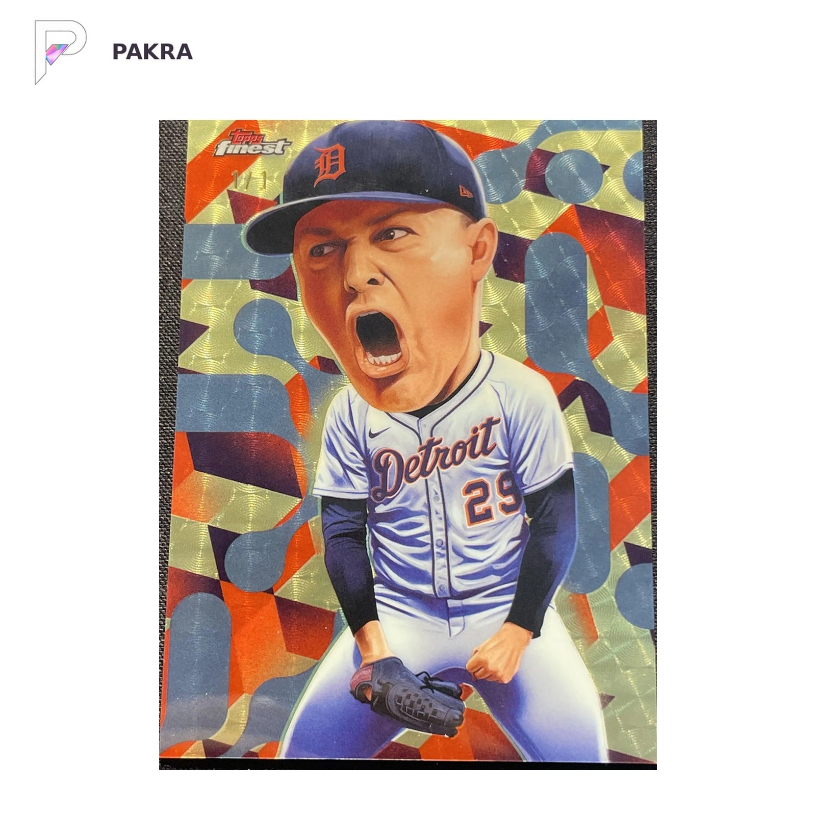 2026 Topps Finest Headliners Tarik Skubal #HL-4 SuperFractor 1/1 SSP shown on a white PAKRA background.