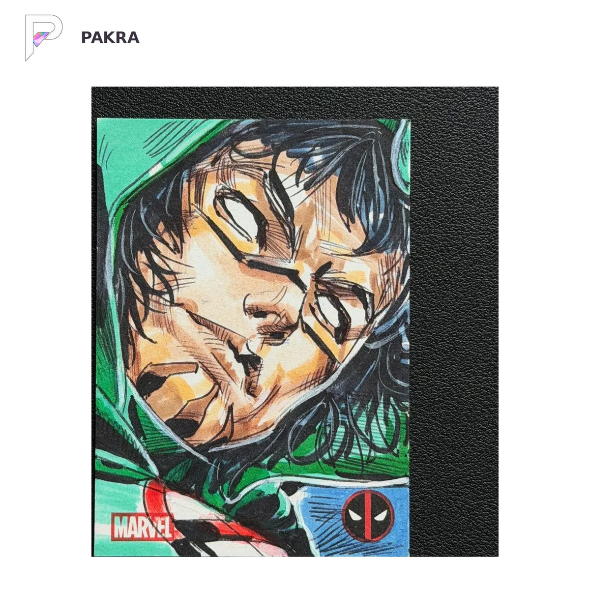 2025 Topps Chrome Marvel Wolverine Doctor Doom Sketch Artist Bete Rodrigues shown on a white PAKRA background.