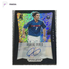 Panini 2026 Prizm FIFA World Cup Robert Pires France black Auto 1/1 shown on a white PAKRA background.