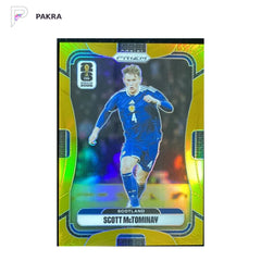 2026 Prizm FIFA World Cup SCOTT MCTOMINAY 9/10 True Gold Scotland #393 shown on a white PAKRA background.