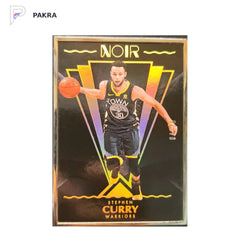 2017-18 Noir Stephen Curry 04/25 gold metal rare shown on a white PAKRA background.