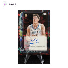 2025-26 Topps Chrome Update Kon Knueppel Rookie Auto RA-KK /8 shown on a white PAKRA background.