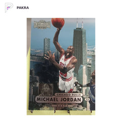 Michael Jordan 1997-98 Skybox Metal Universe Championship Chicago Bulls shown on a white PAKRA background.