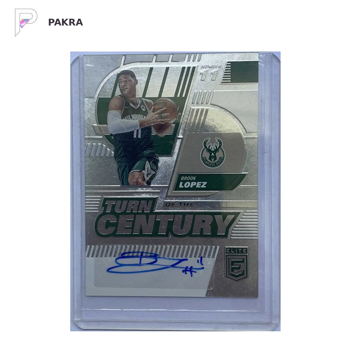2022 Panini Brook Lopez AUTO shown on a white PAKRA background.