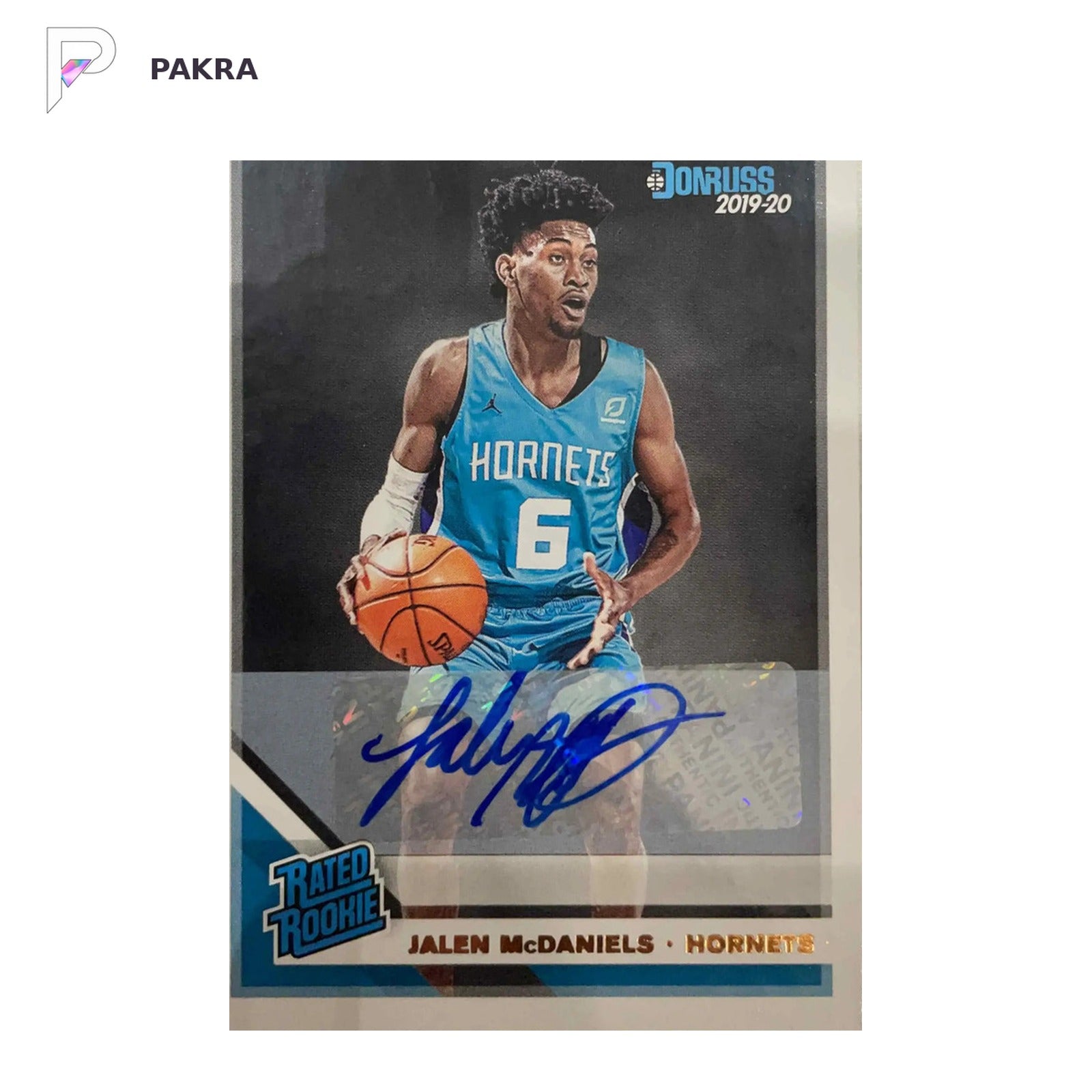 2019 Panini Don Russ Autograph(Auto) #247 Jalen McDaniels AUTO 0/1 shown on a white PAKRA background.