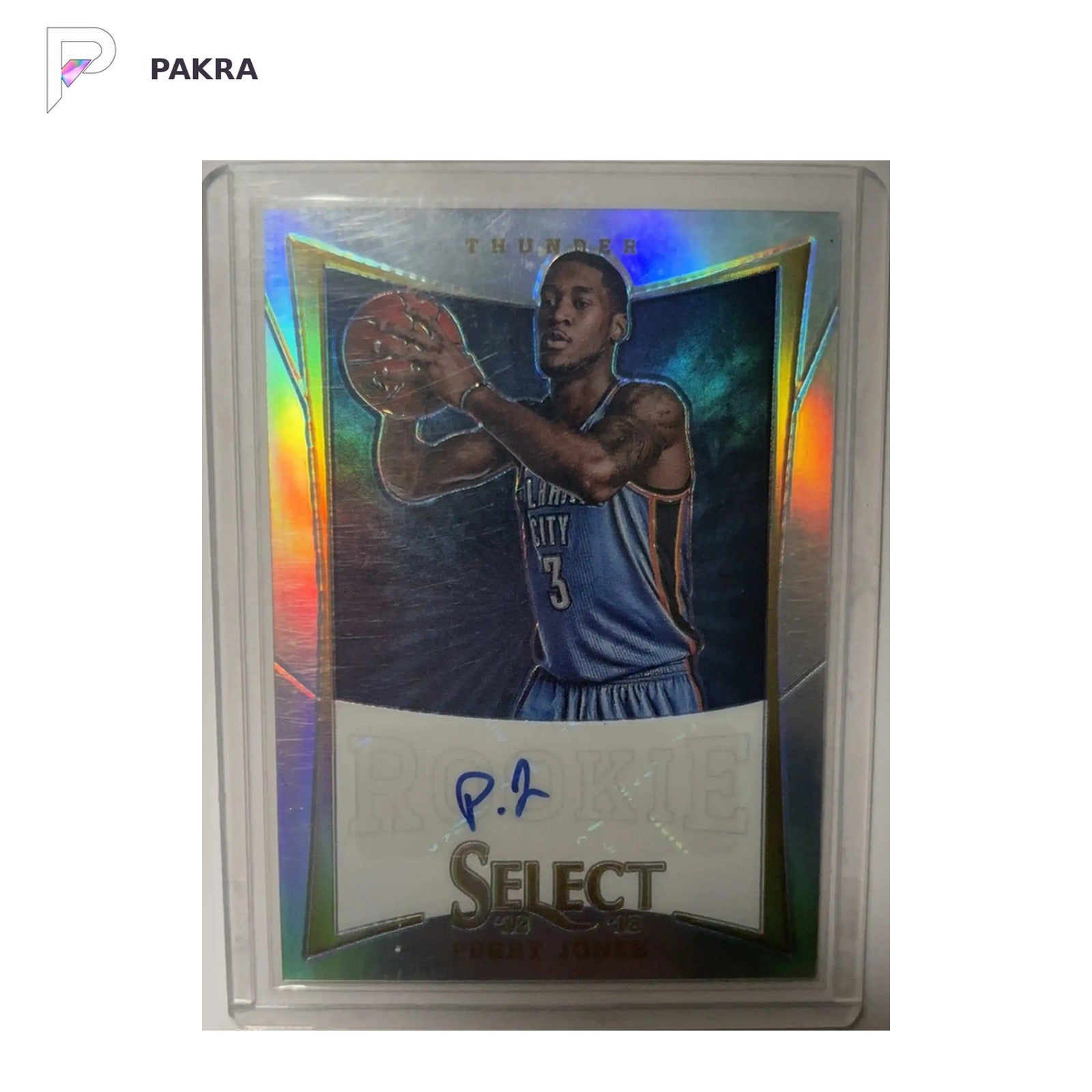 2012 Panini 2013-14 Panini Select Perry Jones III RC AUTO shown on a white PAKRA background.
